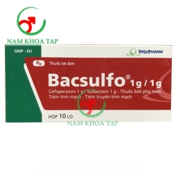 Bacsulfo 1g/1g Imexpharm - Được dùng trong điều trị nhiễm khuẩn trong các trường hợp khác nhau