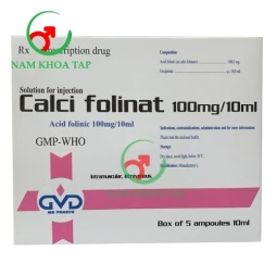 Calci folinat 100mg/10ml MD Pharco - Trung hòa các độc tính do dùng methotrexate liều cao (1 ống)