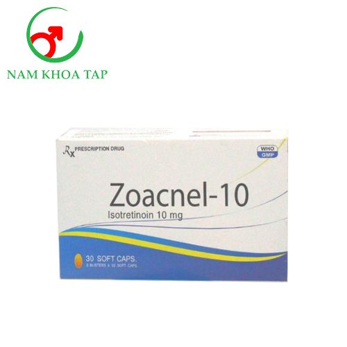 Zoacnel-10 Davipharm - Điều trị các dạng mụn trứng cá nặng